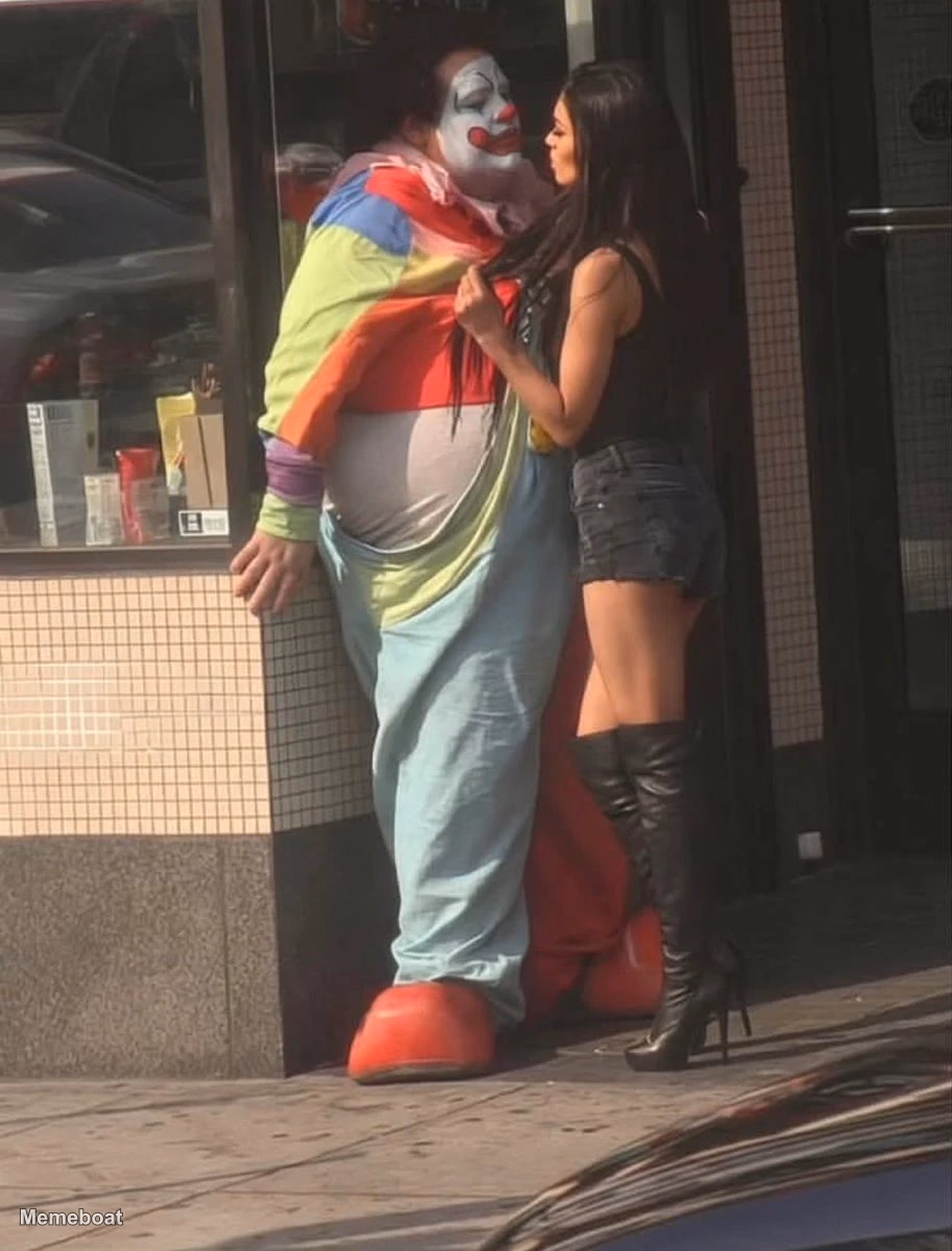 Fat clown and baddie - meme generator image preview