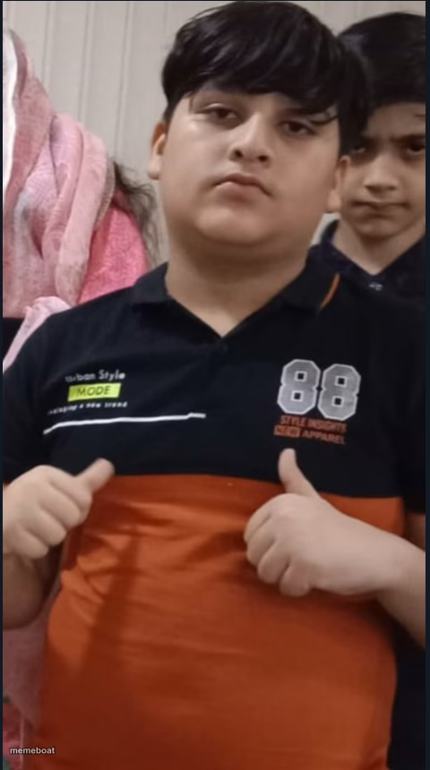 Fat kid doing thumb up..... - meme generator image preview