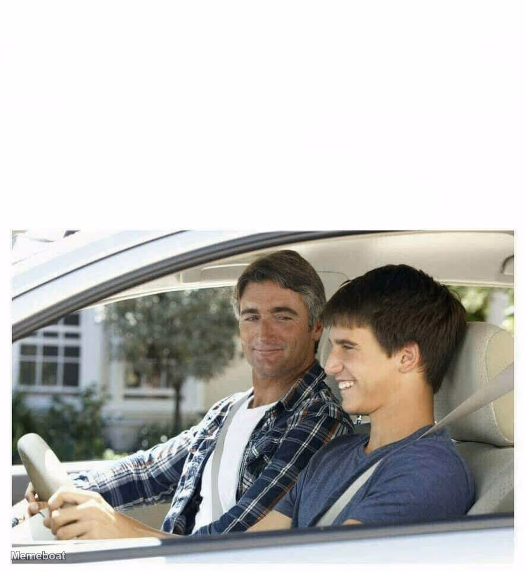 Dad Teaching Son To Drive - meme generator image preview