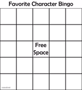 favorite character bingo