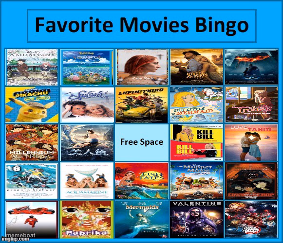 favorite movies bingo - meme generator image preview