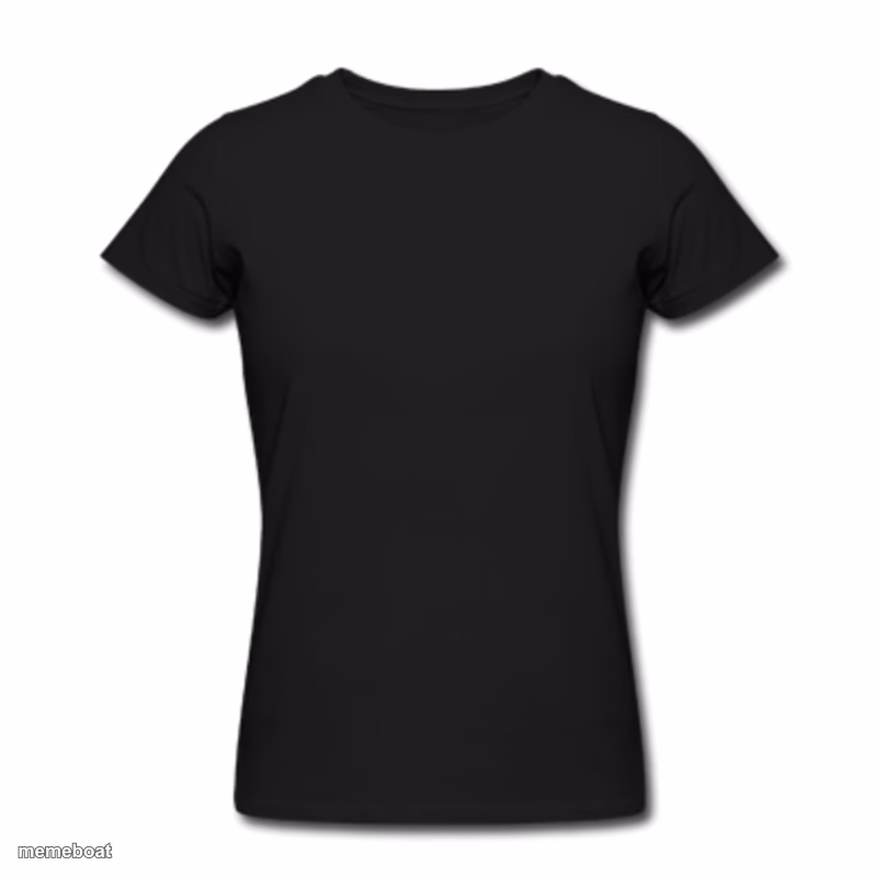 Female Women Blank T-Shirt Black - meme generator image preview