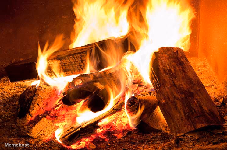 Roaring Fireplace - meme generator image preview