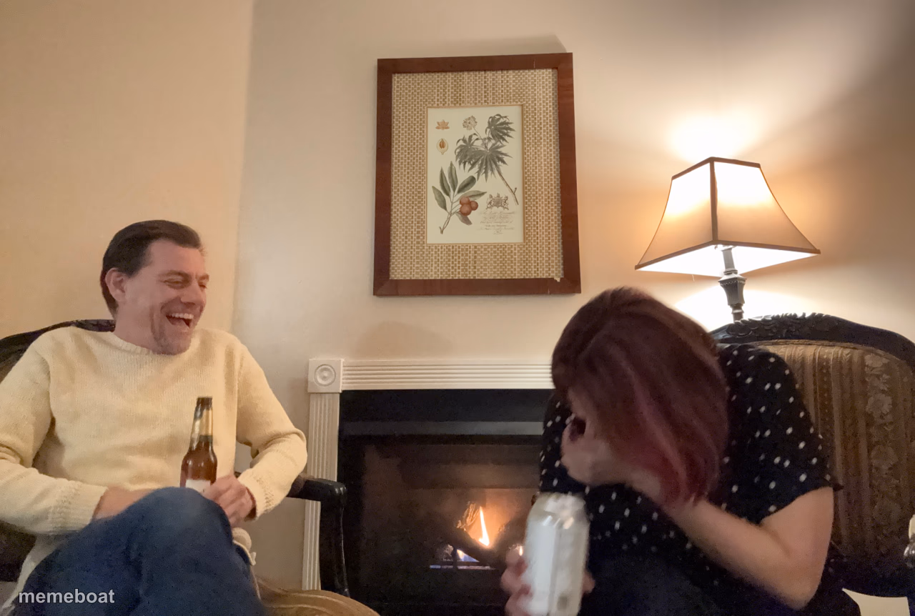 Fireside White Guy - meme generator image preview
