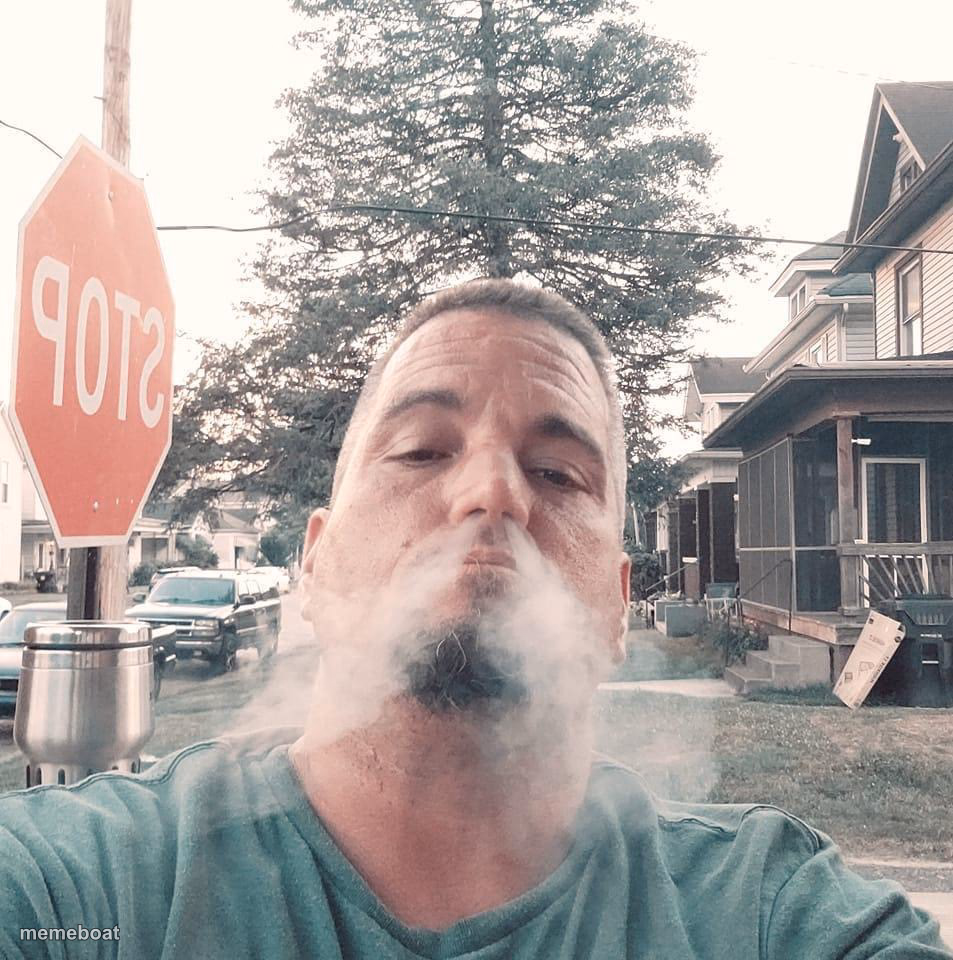 Stop Sign Vape Guy - meme generator image preview