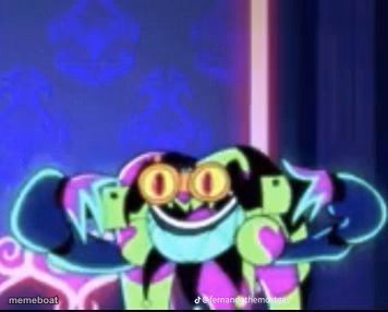 Glowing Cartoon Villain Grin - meme generator image preview