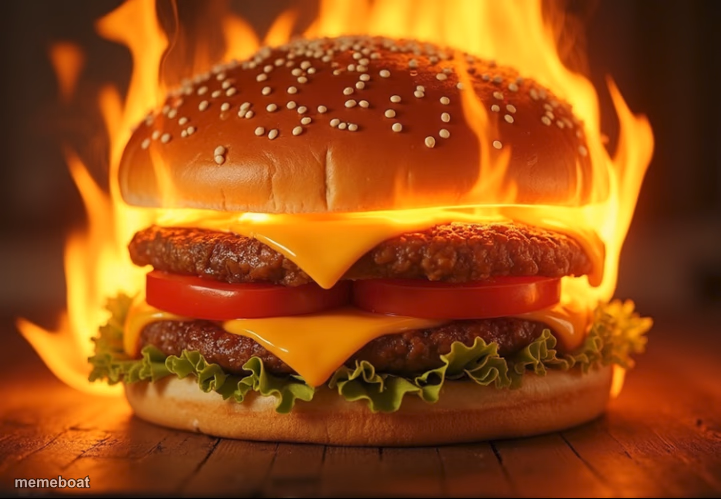Flaming Burger - meme generator image preview