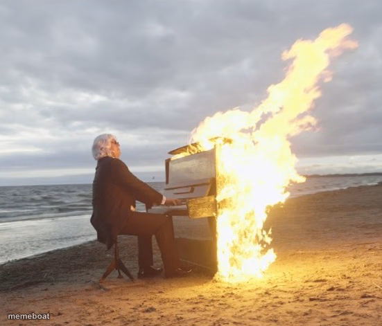 Flaming piano - meme generator image preview