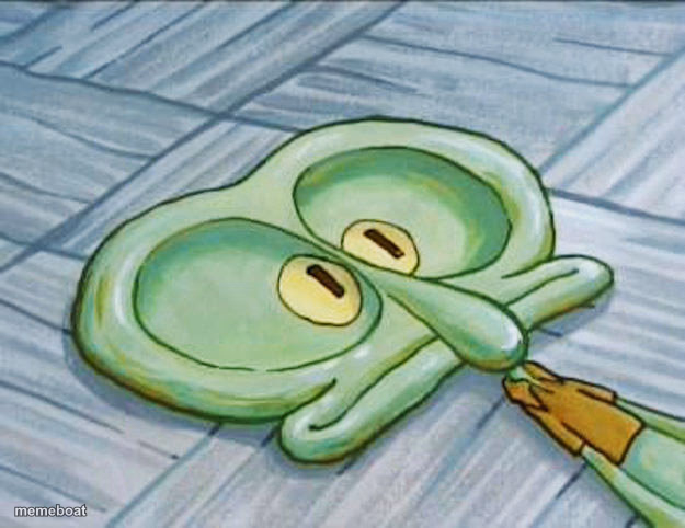 Flat face squidward - meme generator image preview