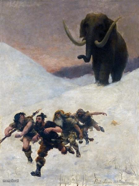Flight Before the Mammoth - meme generator image preview