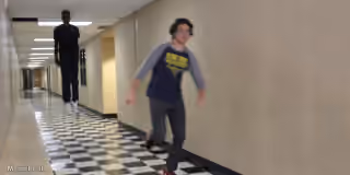 Floating Boy Chased by Running Boy