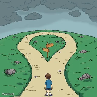 Fork in the Road Same Destination - meme generator image preview
