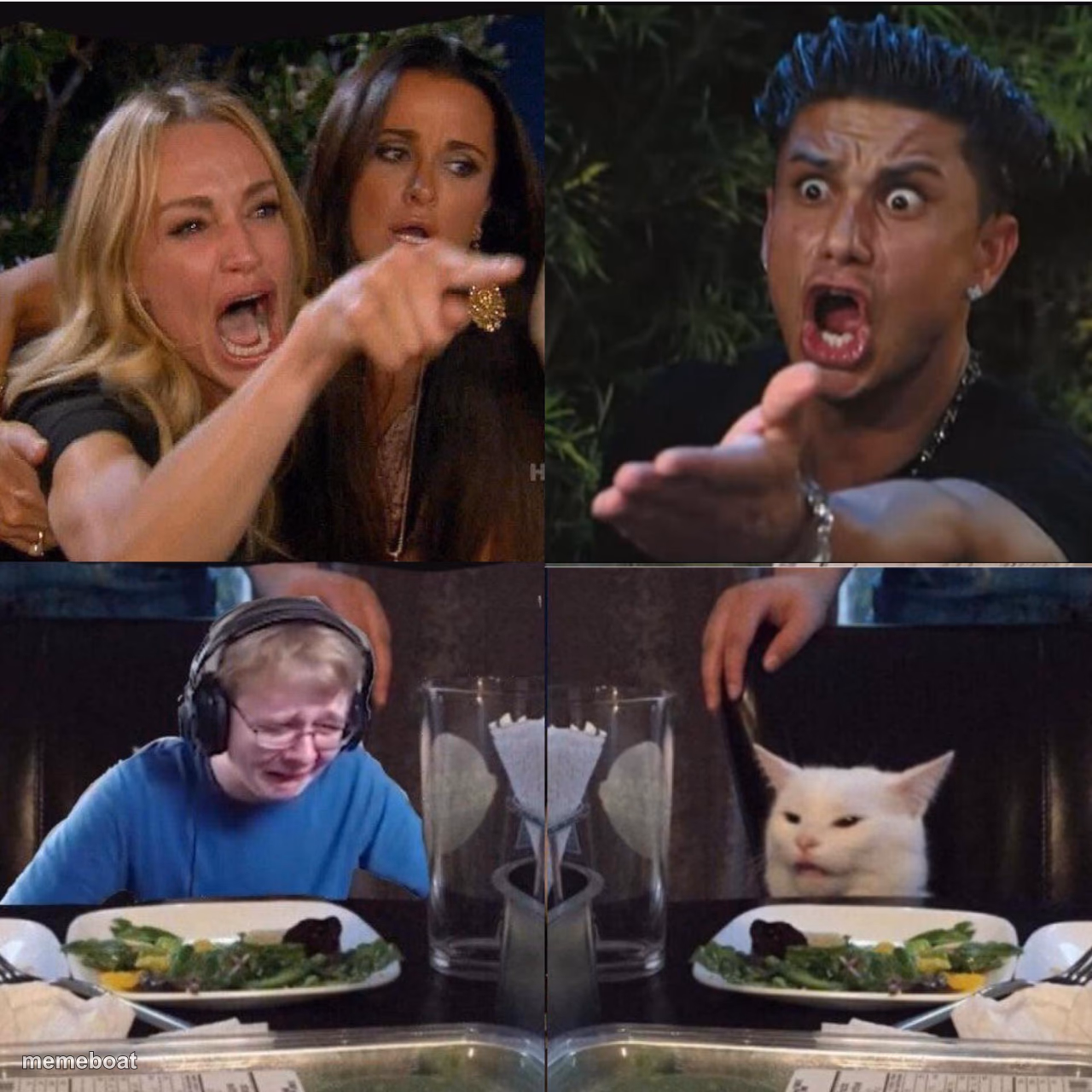 Four panel Taylor Armstrong Pauly D CallmeCarson Cat - meme generator image preview