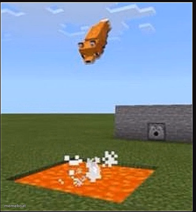 fox jumping into lava - meme generator image preview