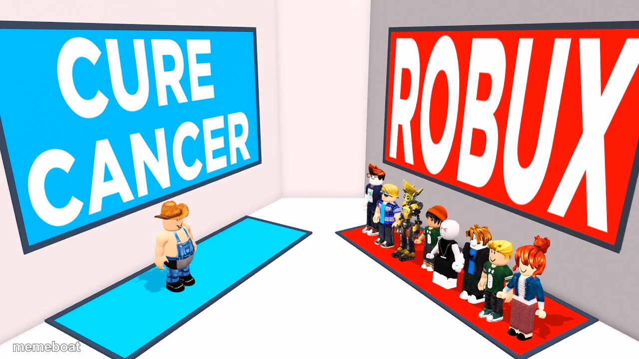 Cure Cancer Vs Robux - meme generator image preview