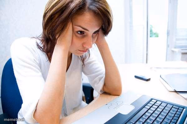 Frustrated Woman at Laptop - meme generator image preview