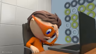 Frustrated Kid at Laptop