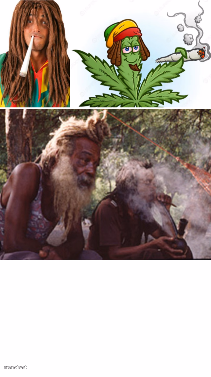 Rasta Smoking Collage - meme generator image preview