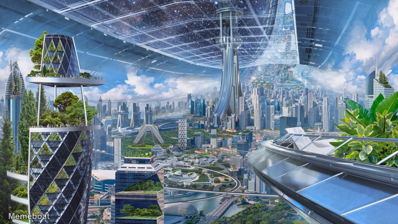 Futuristic Cityscape - meme generator image preview
