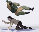 Elbow Drop On Crawling Person