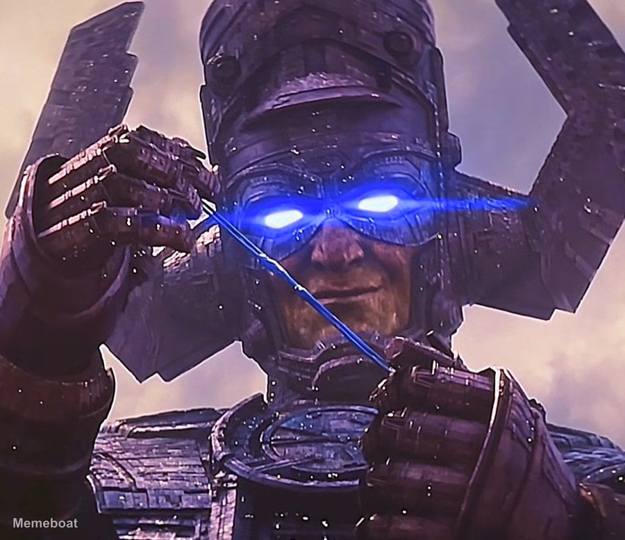 Galactus Stretching Reed Richards - meme generator image preview