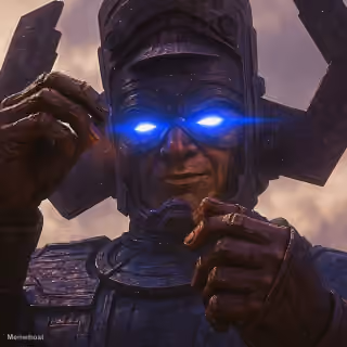 Galactus with X in His Hands Fantastic Four