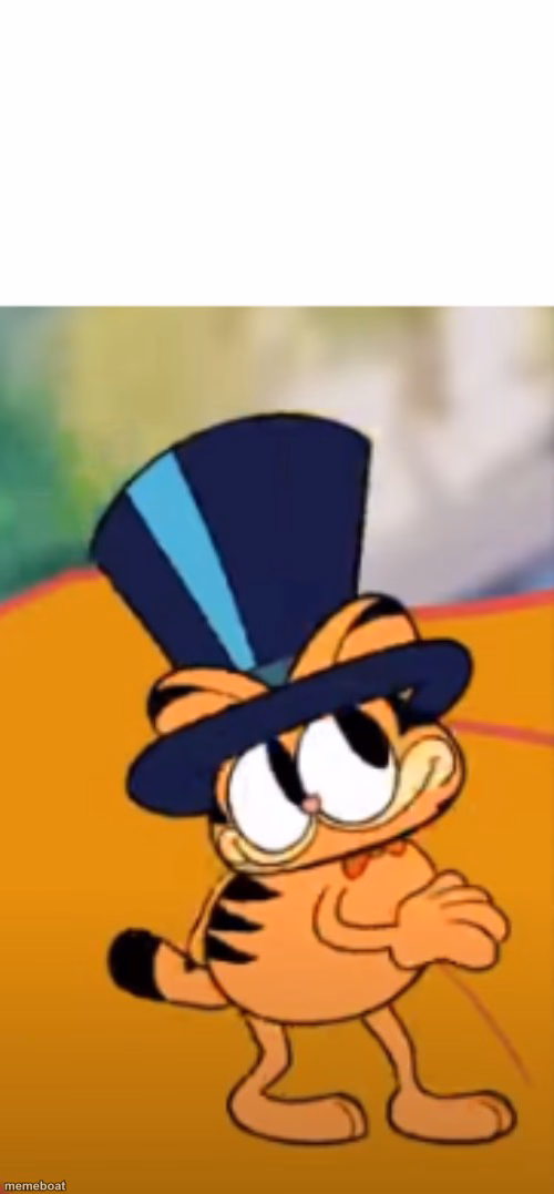 Garfield in top hat - meme generator image preview