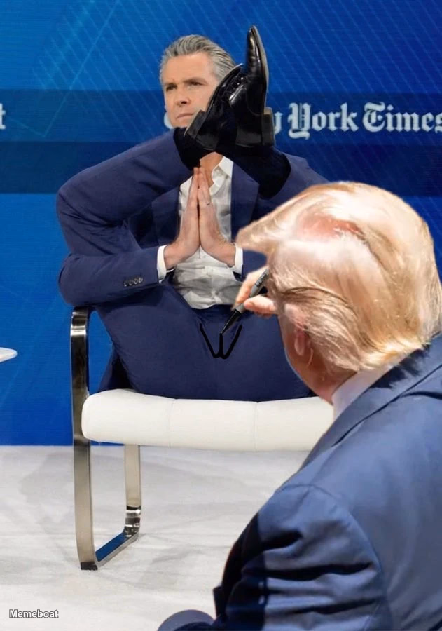 Gavin Newsom in Yogi Pose - meme generator image preview