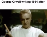 George Orwell writing 1984 after