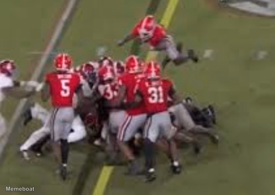 Georgia DB Flies in on the Pile - meme generator image preview