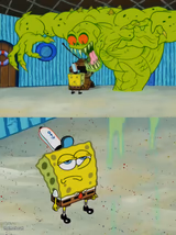 Ghost not scaring Spongebob
