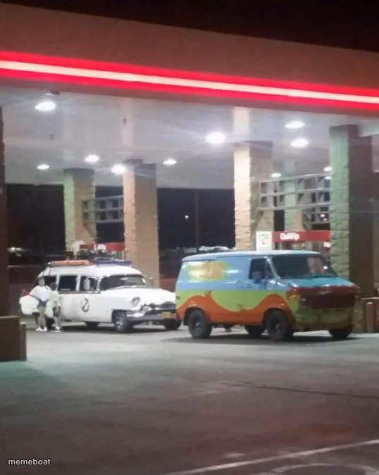 Ghostbuster meets mystery machine - meme generator image preview