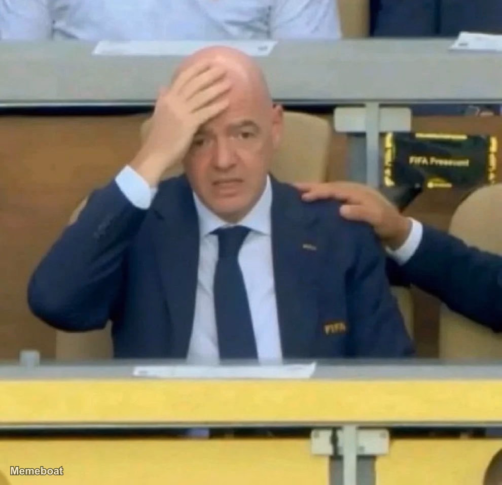 Gianni Infantino Hand on Head - FIFA World Cup - meme generator image preview