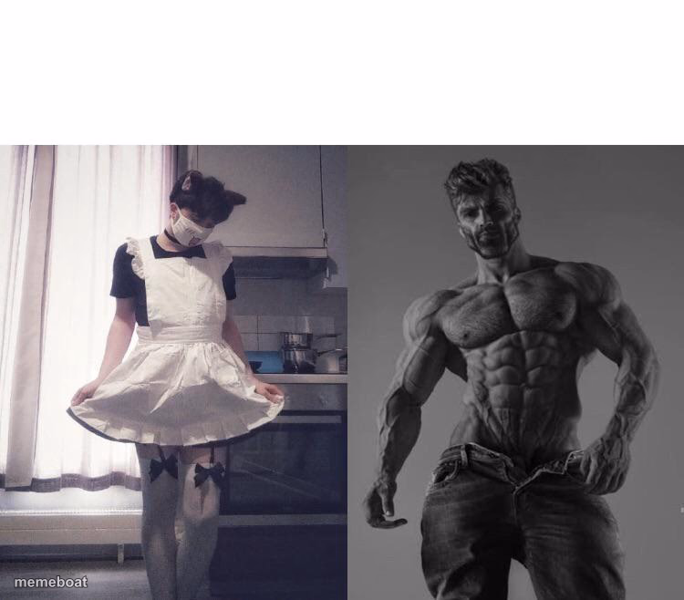 Giga chad vs femboy - meme generator image preview