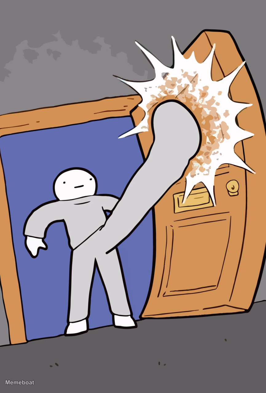 Giga Kick Door - meme generator image preview