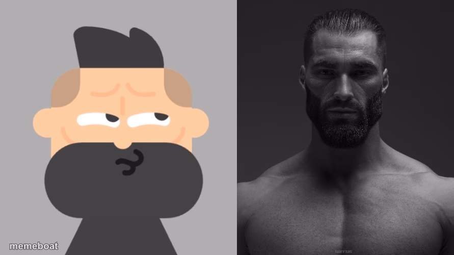 Gigacartoon vs Gigachad - meme generator image preview