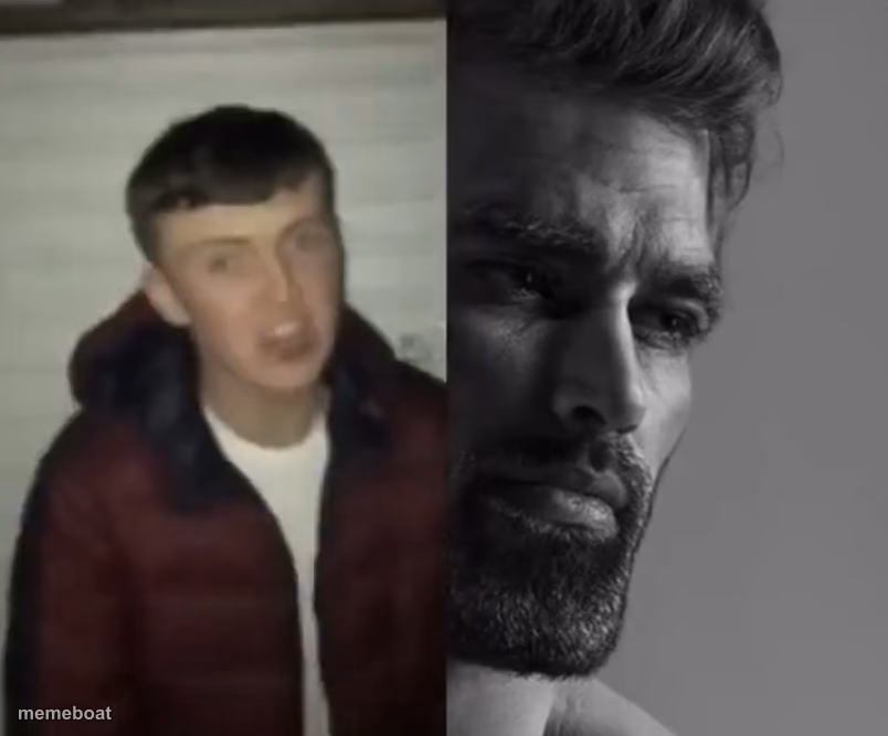 gigachad vs virgin face - meme generator image preview