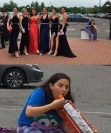 Girl eating chips