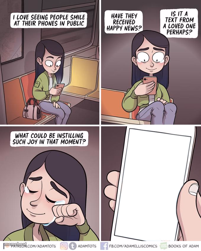 Girl looks at phone on train - meme generator image preview