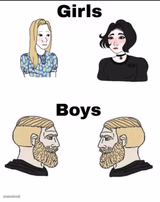 Girls and boys conversation