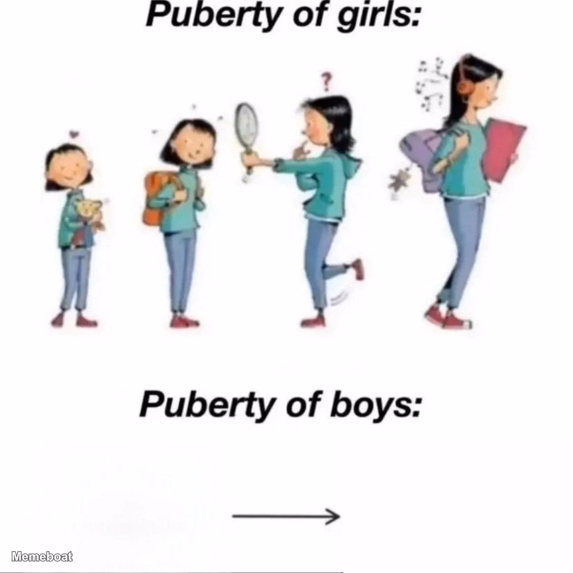 Girls During Puberty vs. Boys During Puberty - meme generator image preview