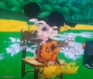 glitchy mickey - meme generator image preview