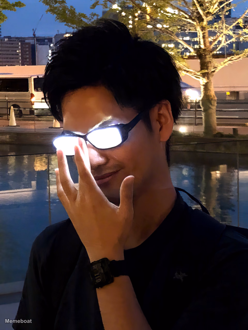 Glowing Glasses Genius - meme generator image preview