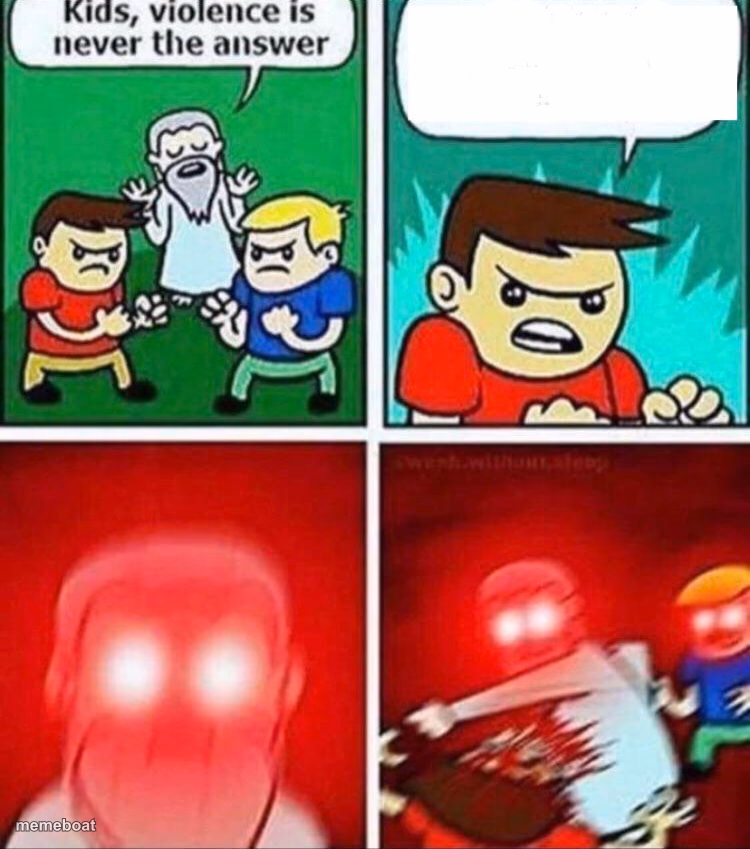 God punches kid red version - meme generator image preview