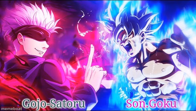 Gojo and goku shared announcement template - meme generator image preview