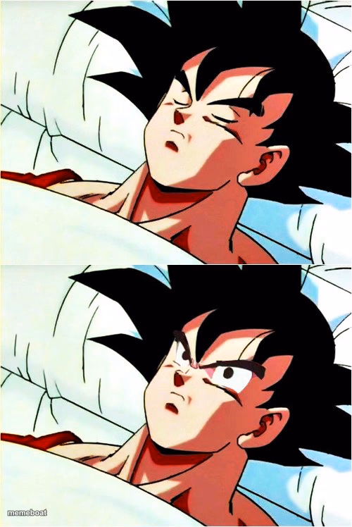 goku sleeping wake up - meme generator image preview