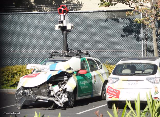 Google Maps Car Wrecked - meme generator image preview