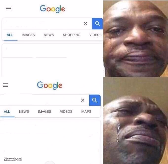 Google Search Crying Man - meme generator image preview