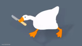 Goose with knife