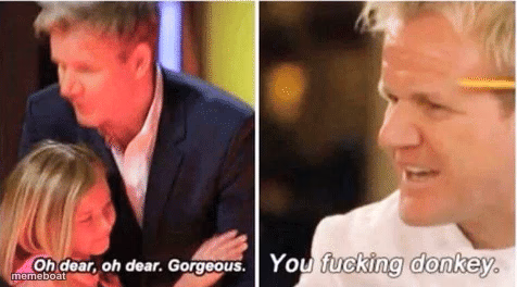 Gordon Ramsey talking to kids vs talking to adults - meme generator image preview